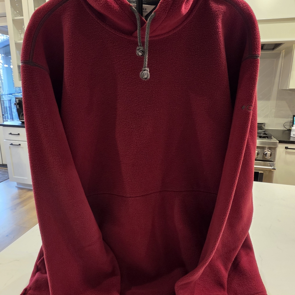 Columbia Deep Red Fleece Pullover Hoodie